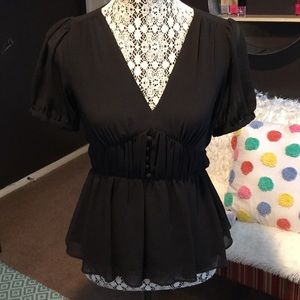 MICHAEL KORS  black shirt top  XXS ( NWT)